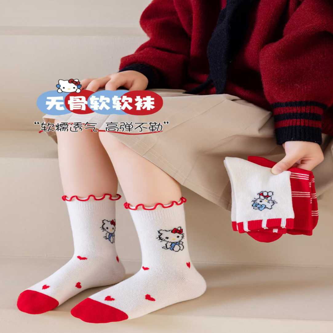 TXX2025女童秋冬休闲可爱中筒（5双装）YFYF