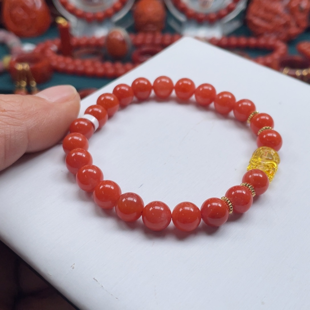 南红玛瑙南红diy手串7+mm未镶嵌