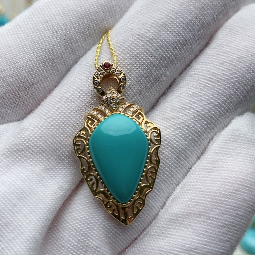 【闪购商品】绿松石配饰18K金镶嵌佳**～