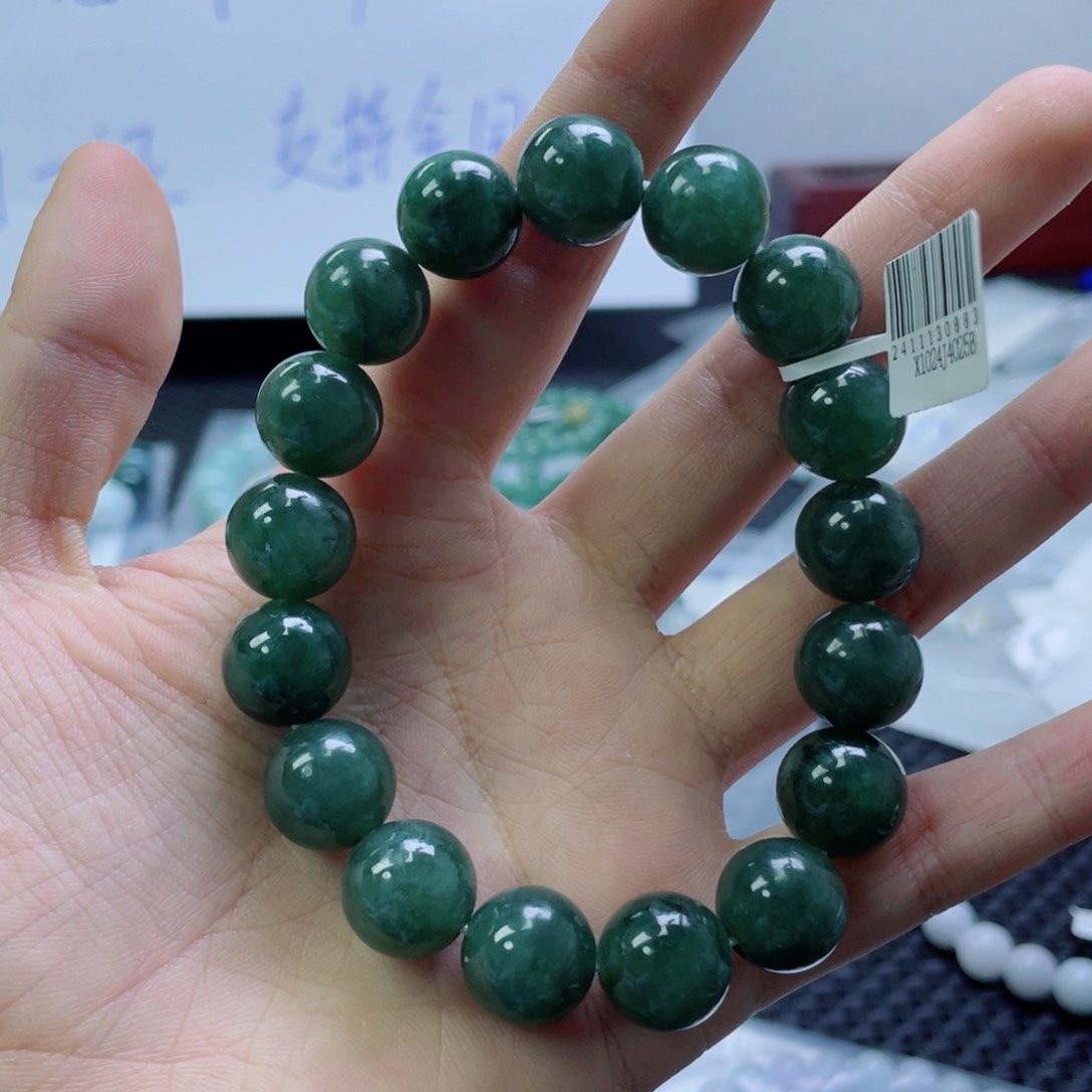 未镶嵌定制翡翠珠串12.9