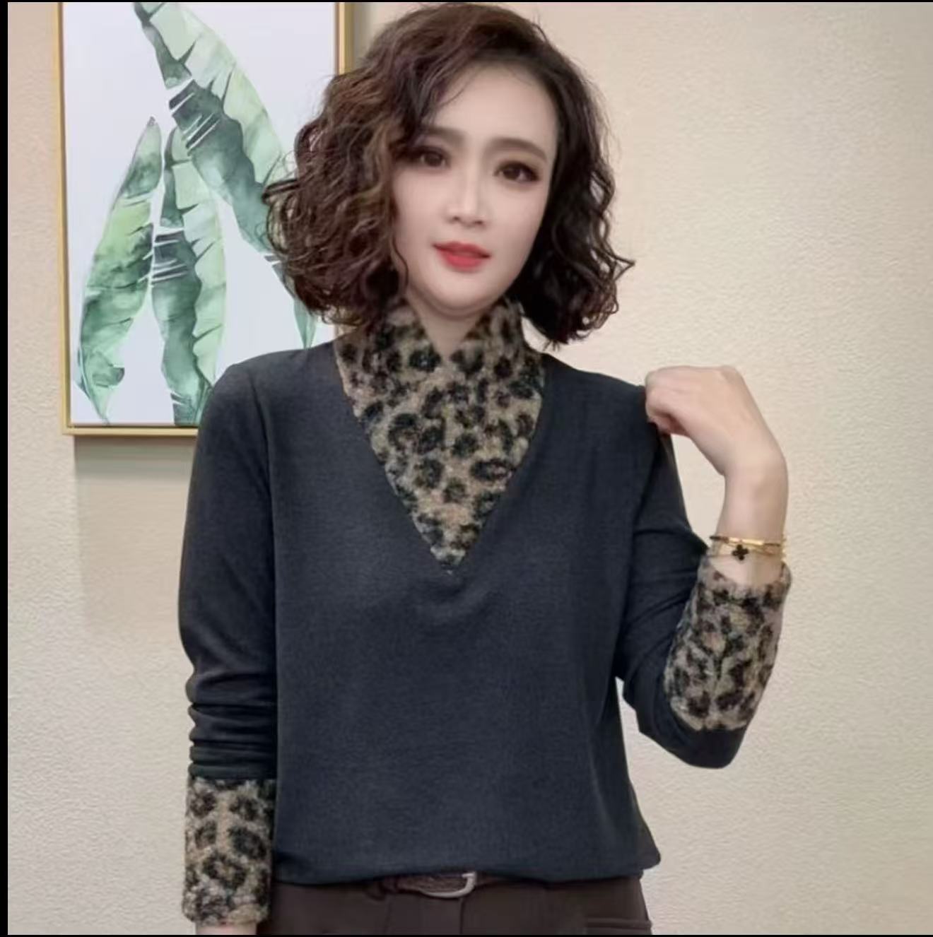 331【豹纹拼接打底】女装新中式马甲重工刺绣国风版