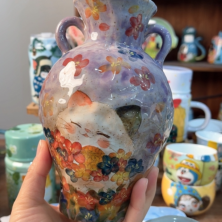 陶景德镇釉下手绘陶瓷 