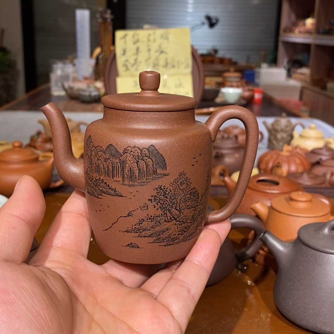 紫砂茶壶自炼零添加紫泥宫灯200cc