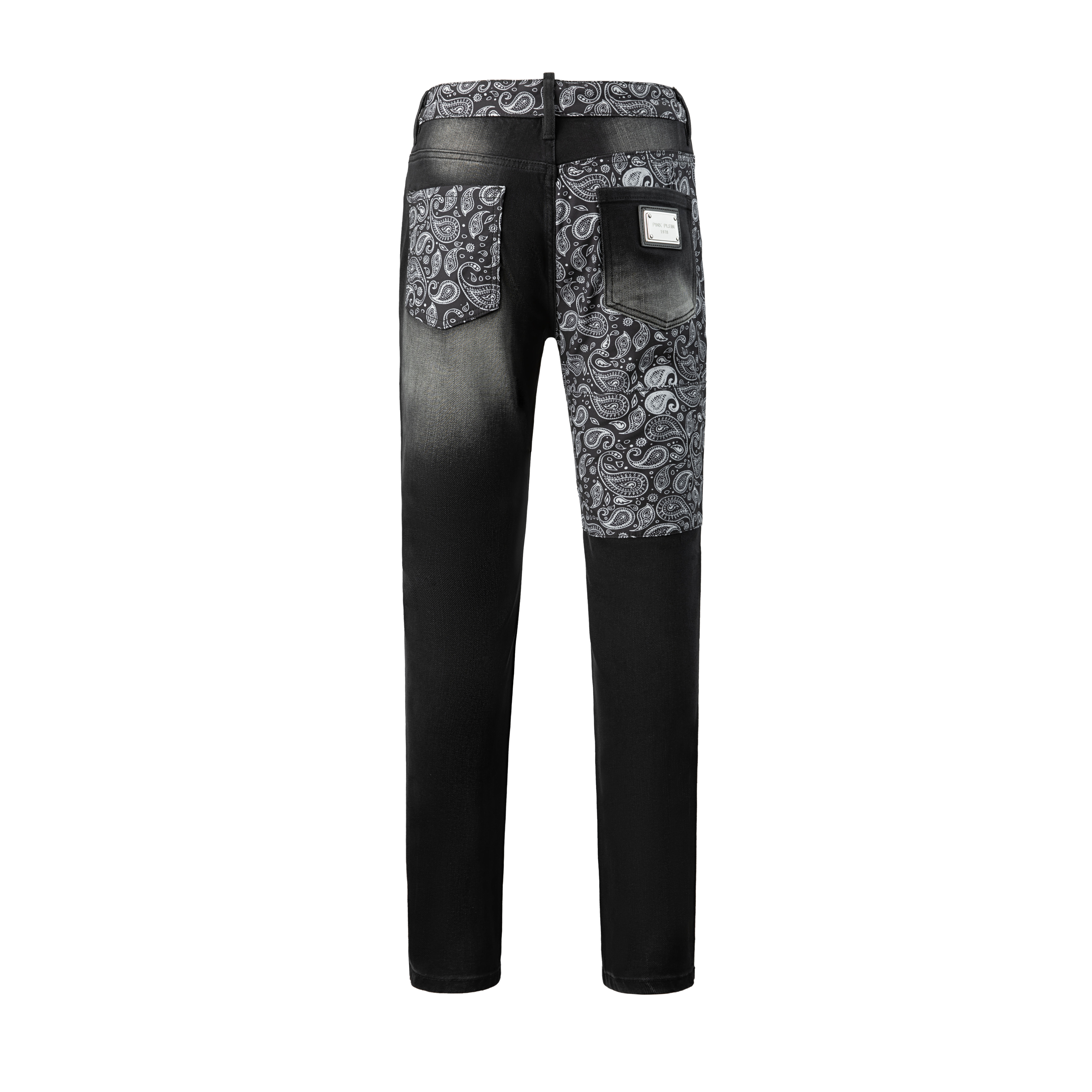 PINK PLEIN腰果花K018系列PP牛仔裤春秋季2025新款时尚破洞修身裤
