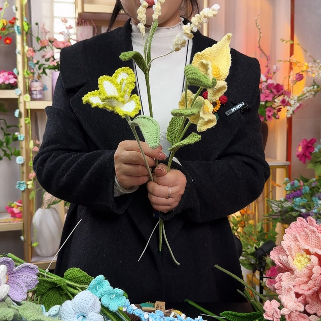 纯手工钩织钩织花束