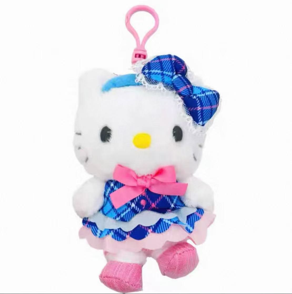 美版kitty动漫格子裙挂件