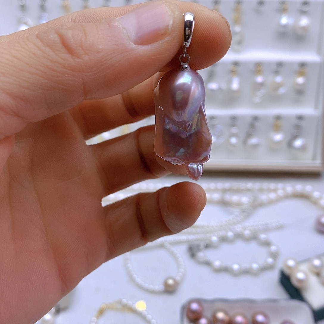 淡水珍珠颈饰银S925镶嵌