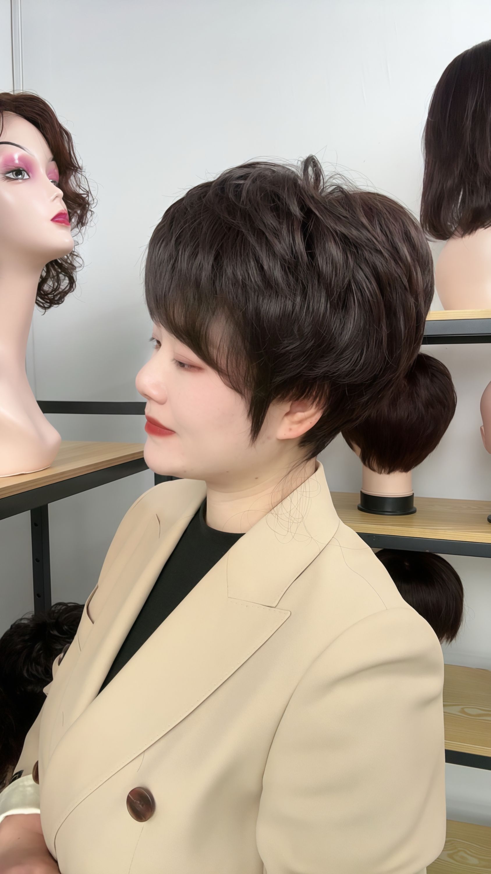 WRM唯瑞美全真发纯手工钩织假发全头套时尚简约显气质女士