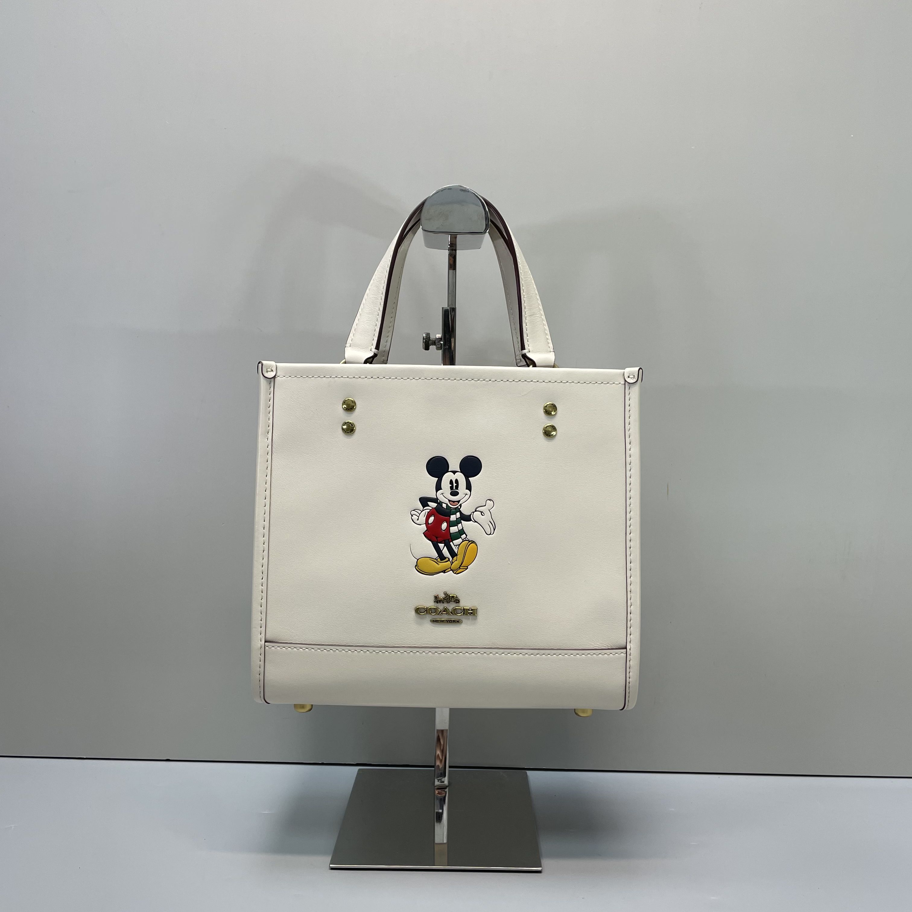 95新 COACH/蔻驰 dempsey米奇白色小方托20*22*10cmM040616