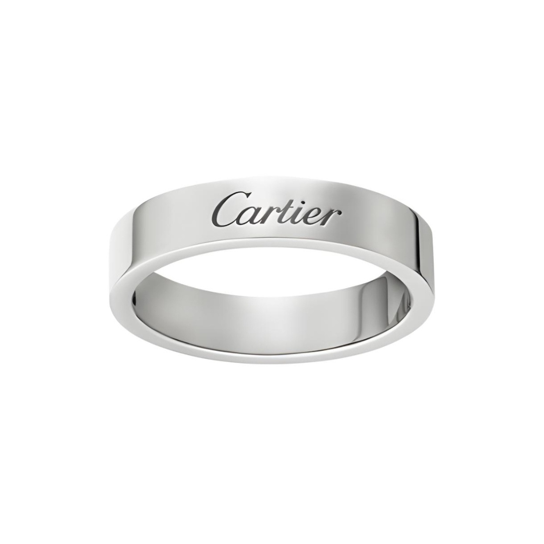 99新 Cartier/卡地亚 C de系列 铂金宽4mm签名戒指