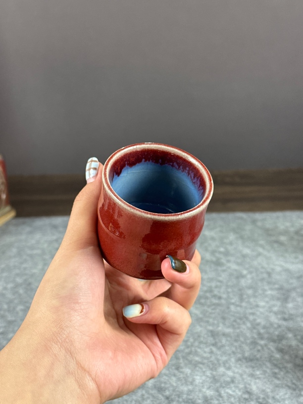 钧瓷主人杯竹节款