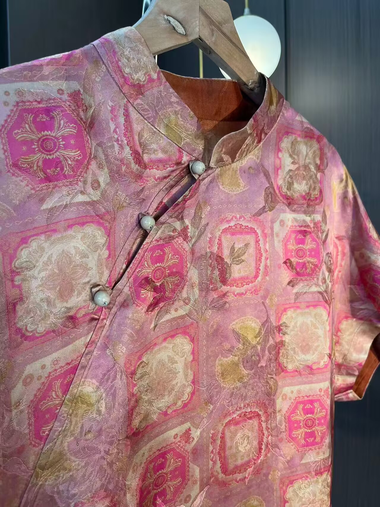 【醉桃源】新中式重工提花盘扣设计旗袍连衣裙2025B0585-乔子