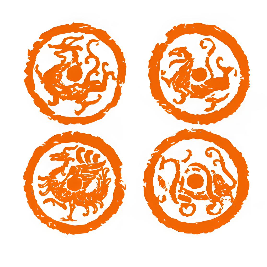 白虎白虎朱雀玄武一套四灵印闲章四灵兽书法篆刻瓦当收藏毛笔字印