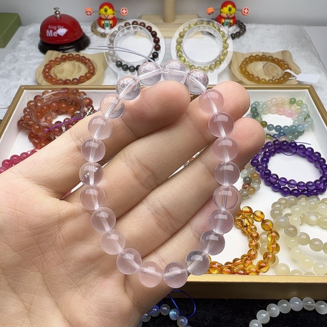 水晶手串未镶嵌粉水单圈