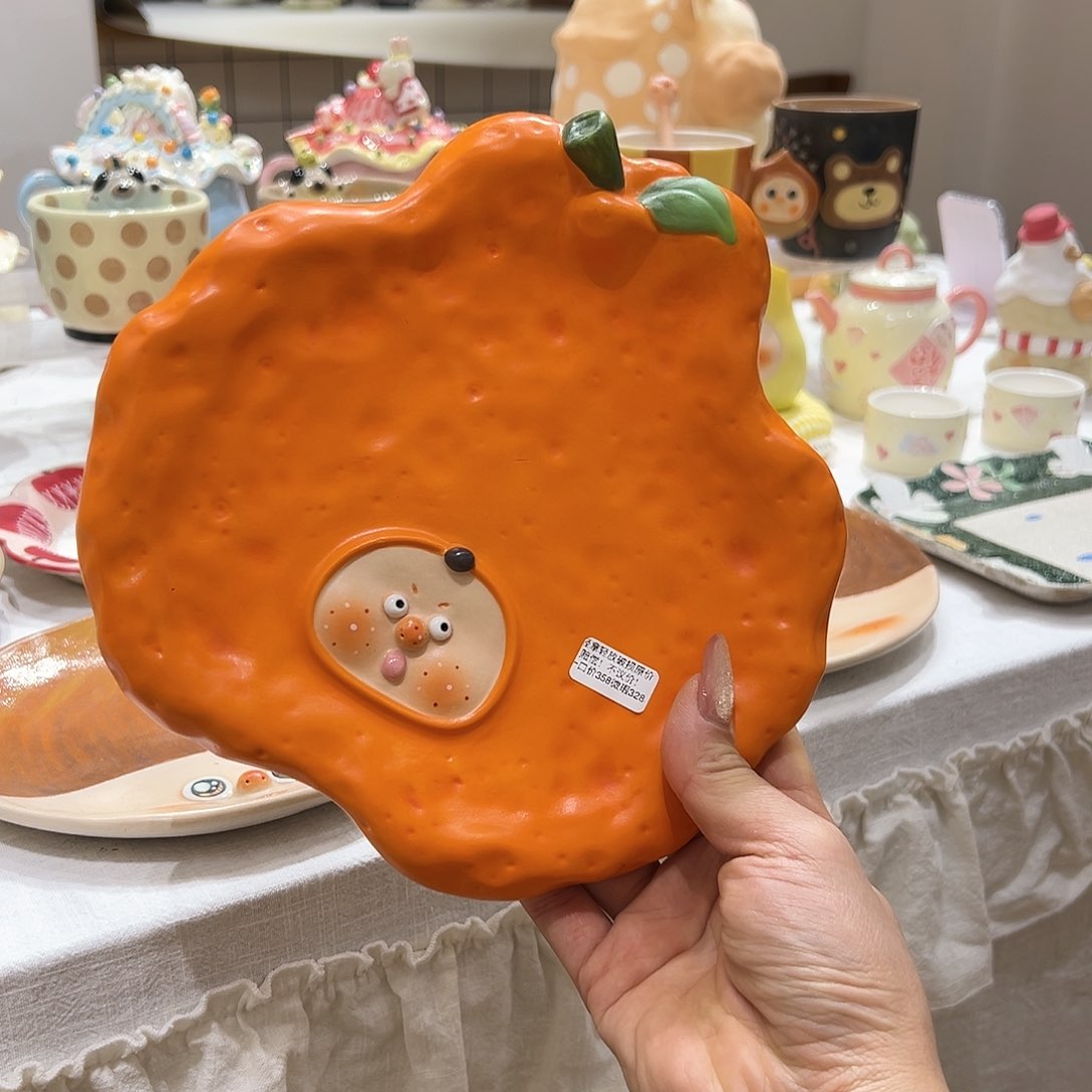 momoyun陶瓷微瑕丑橘盘九花肉