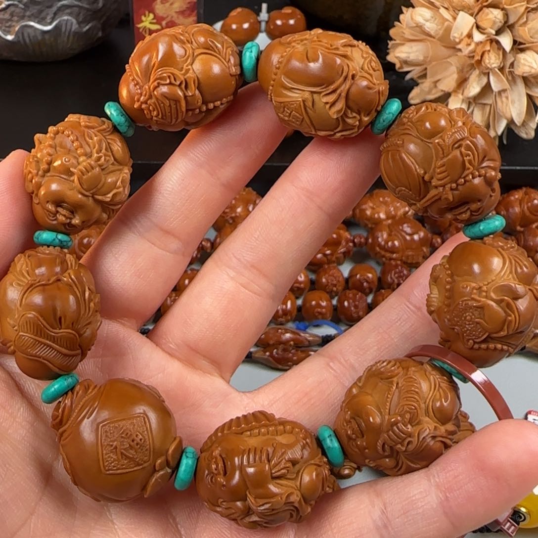 橄榄核手串/手链兴**业玉明 23八宝弥勒