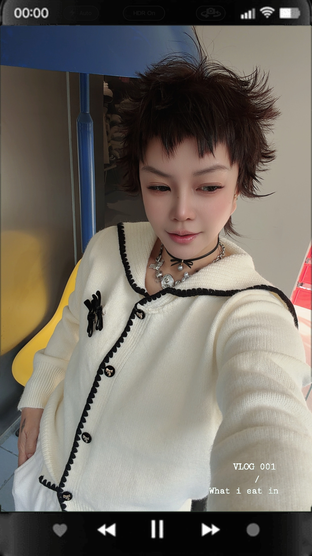 【济州岛】海军领高级气质感蝴蝶结开衫30081