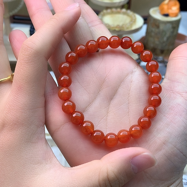 水晶手链未镶嵌南红