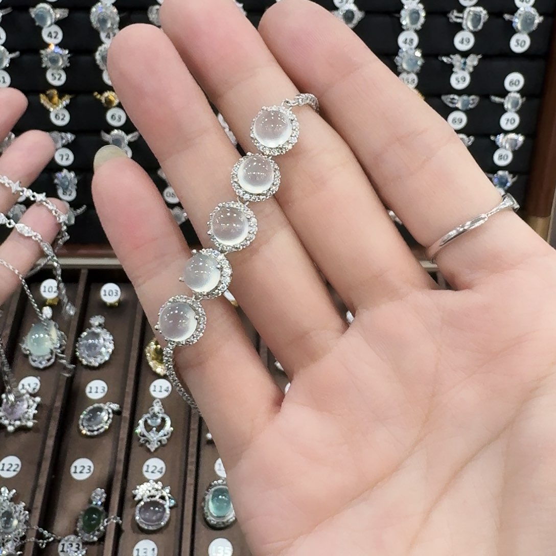 蛇纹石玉颈饰银S925镶嵌*️