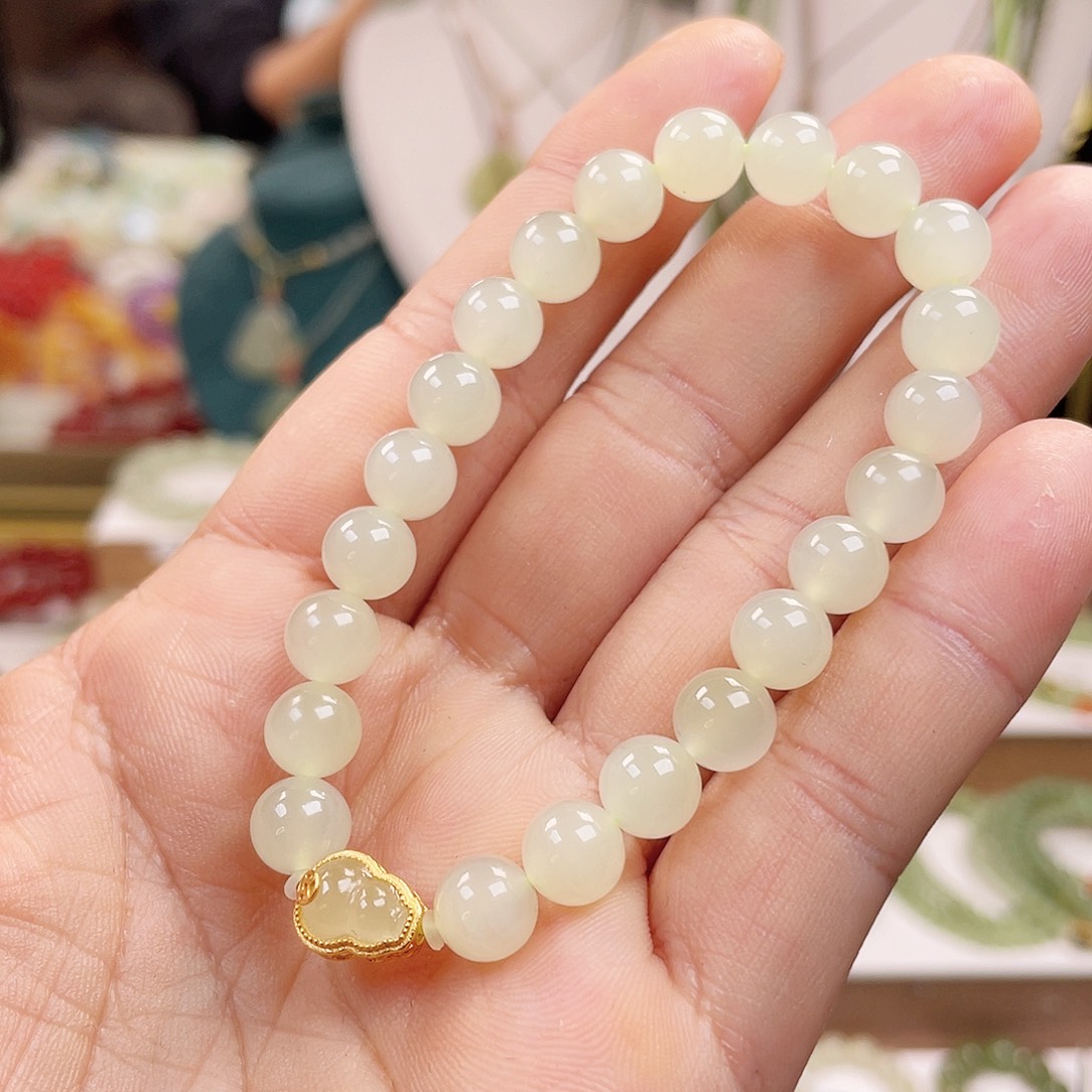 和田玉手链未镶嵌多样性发一