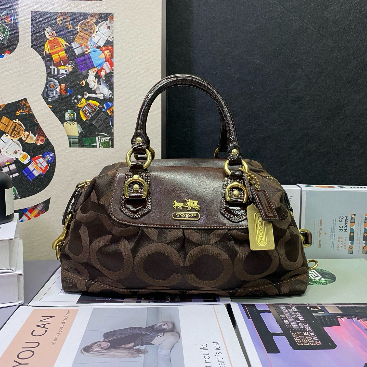 95新 COACH/蔻驰 23103斜挎包30*20