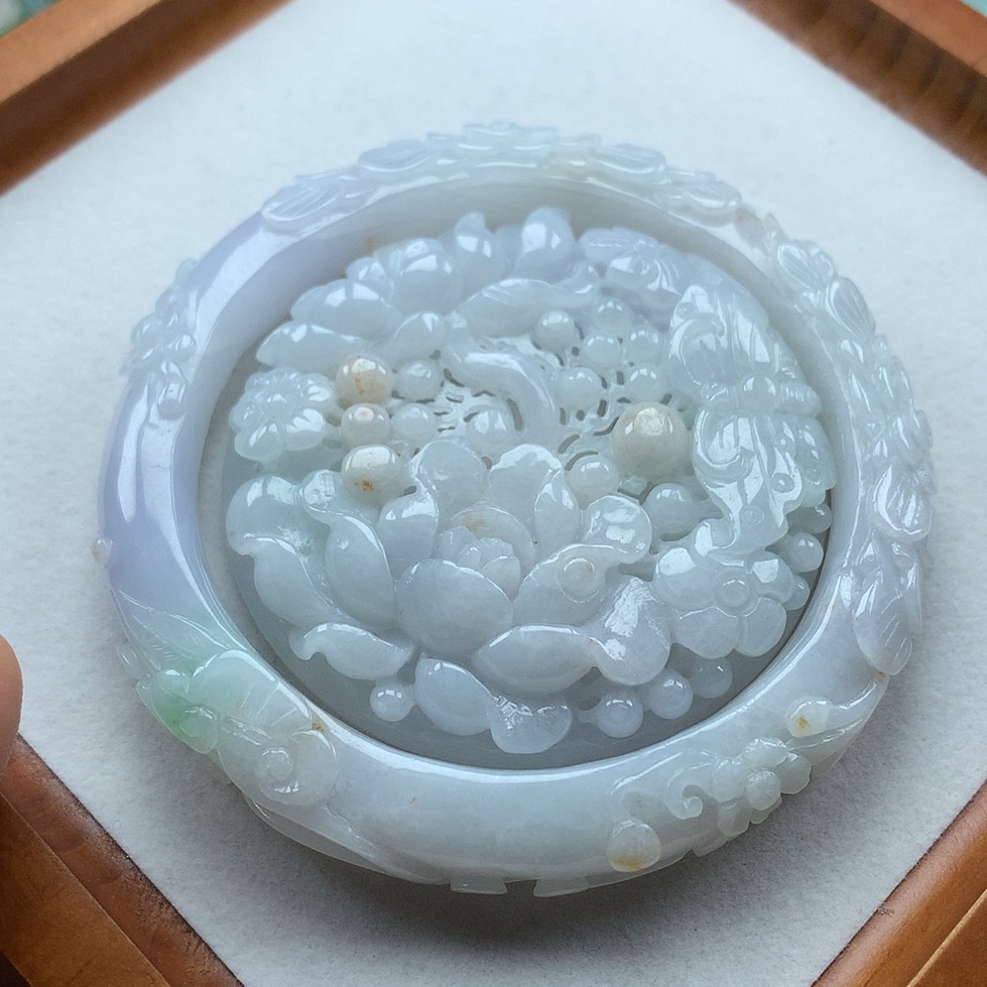 翡翠未镶嵌手镯复古风格60.3