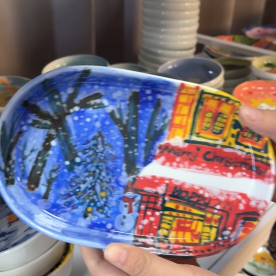 瓦当景德镇釉下手绘陶瓷 