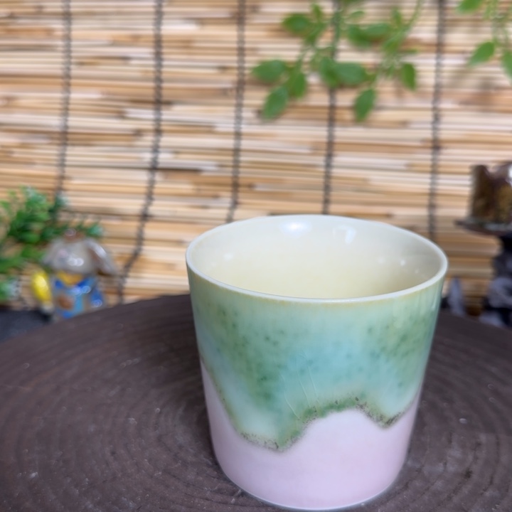 陶瓷景德镇高温颜色釉猪口杯