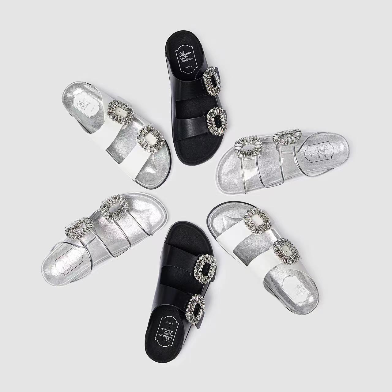 【大老板专属】2025夏季经典百搭钻拖鞋时尚外穿软底女士一字平底