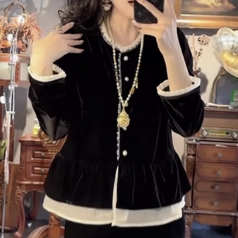 2521星名媛风丝绒衫