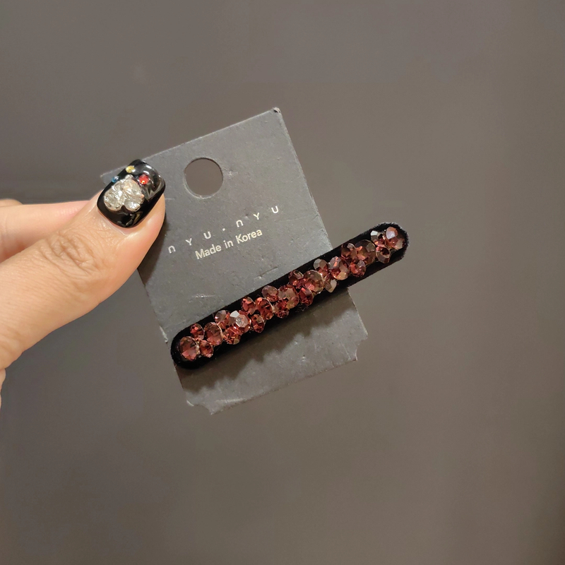 韩版施家钻丝绒立钻鸭嘴夹网红爆款百搭简约碎发夹刘海侧019