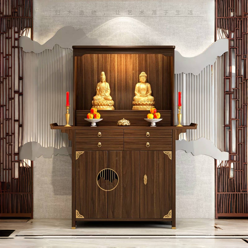 神龛佛柜供桌佛台家用实木神台柜供奉台神台桌新中式保家仙一体柜