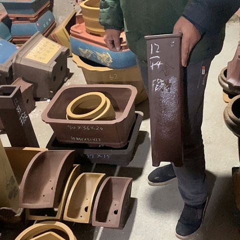 紫砂花盆手工制作