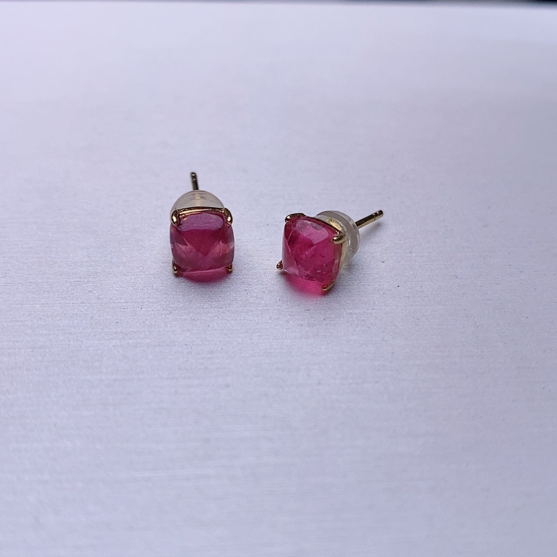 碧玺耳饰18K金镶嵌碧玺耳饰