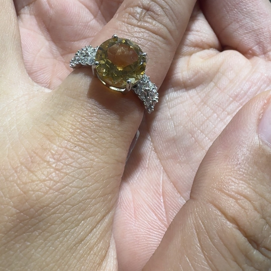 戒指银S925镶嵌水晶