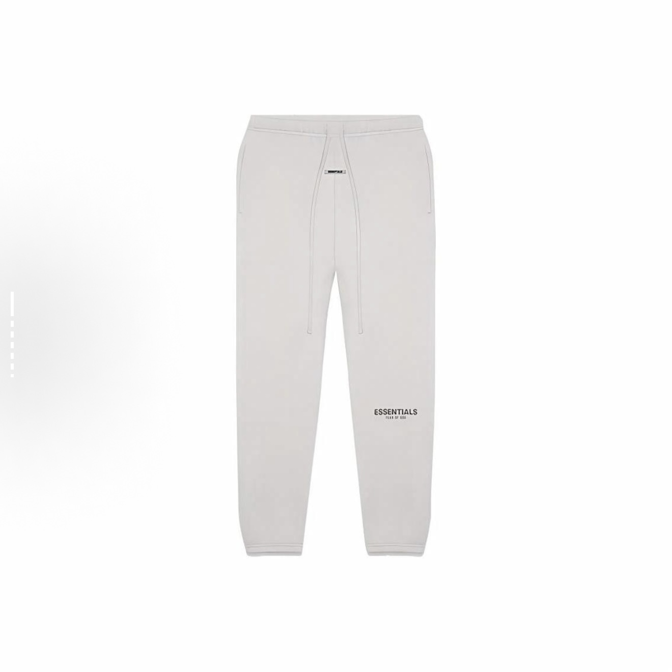 Ess 燕麦色反光小logo抽绳棉质长裤