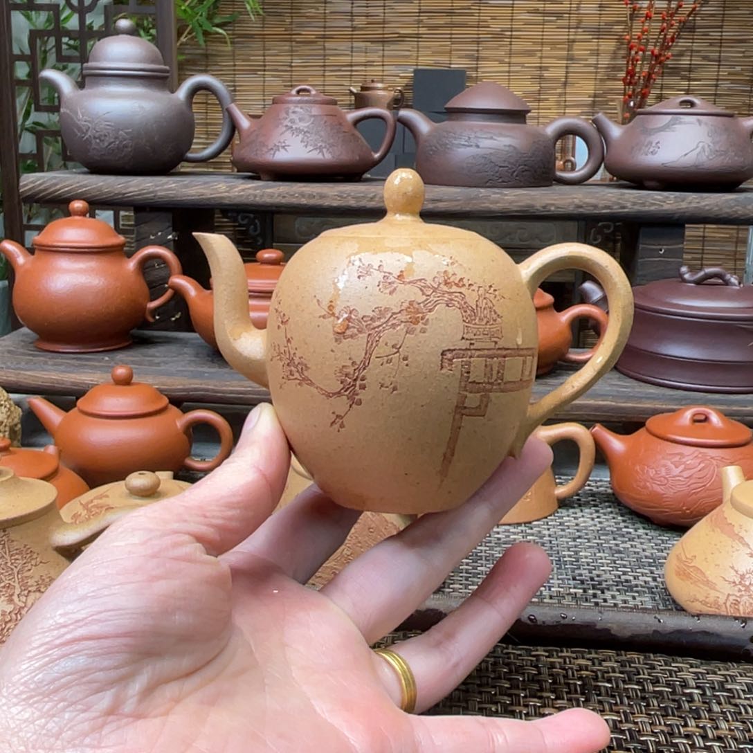 紫砂茶壶宜兴原矿紫砂手工制160