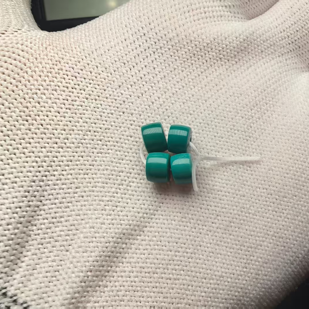 原矿绿松石直切珠子配珠