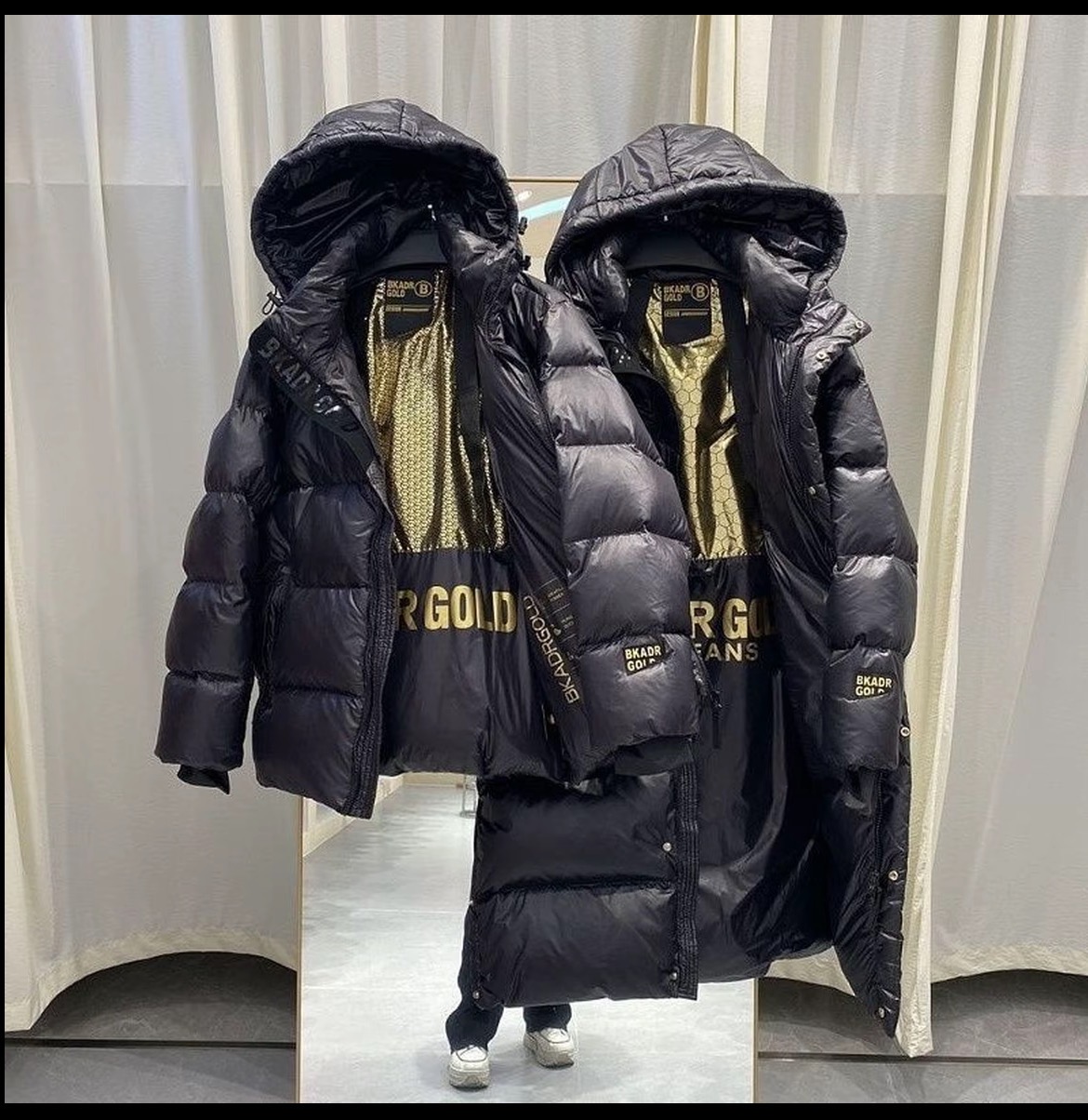 黑色羽绒服女2025冬新款长款羽绒服时尚黑色白鸭绒外套