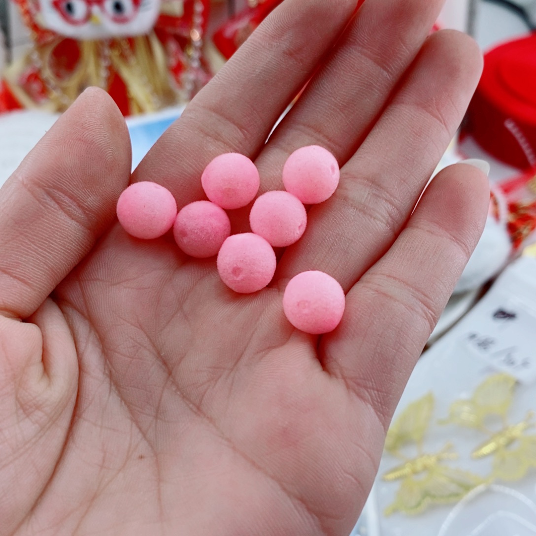卡10植绒球粉色100个