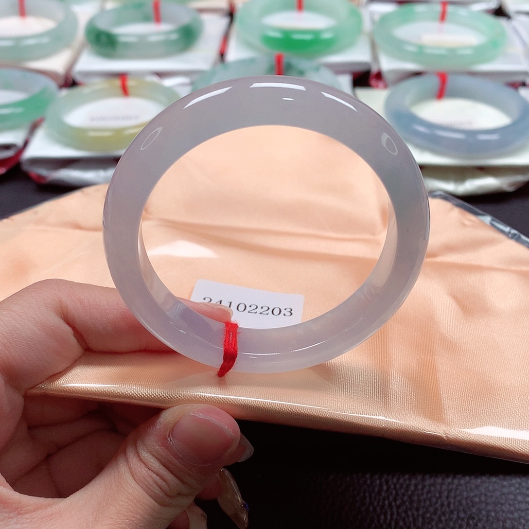 翡翠手镯未镶嵌天然a货翡翠53荔枝肉