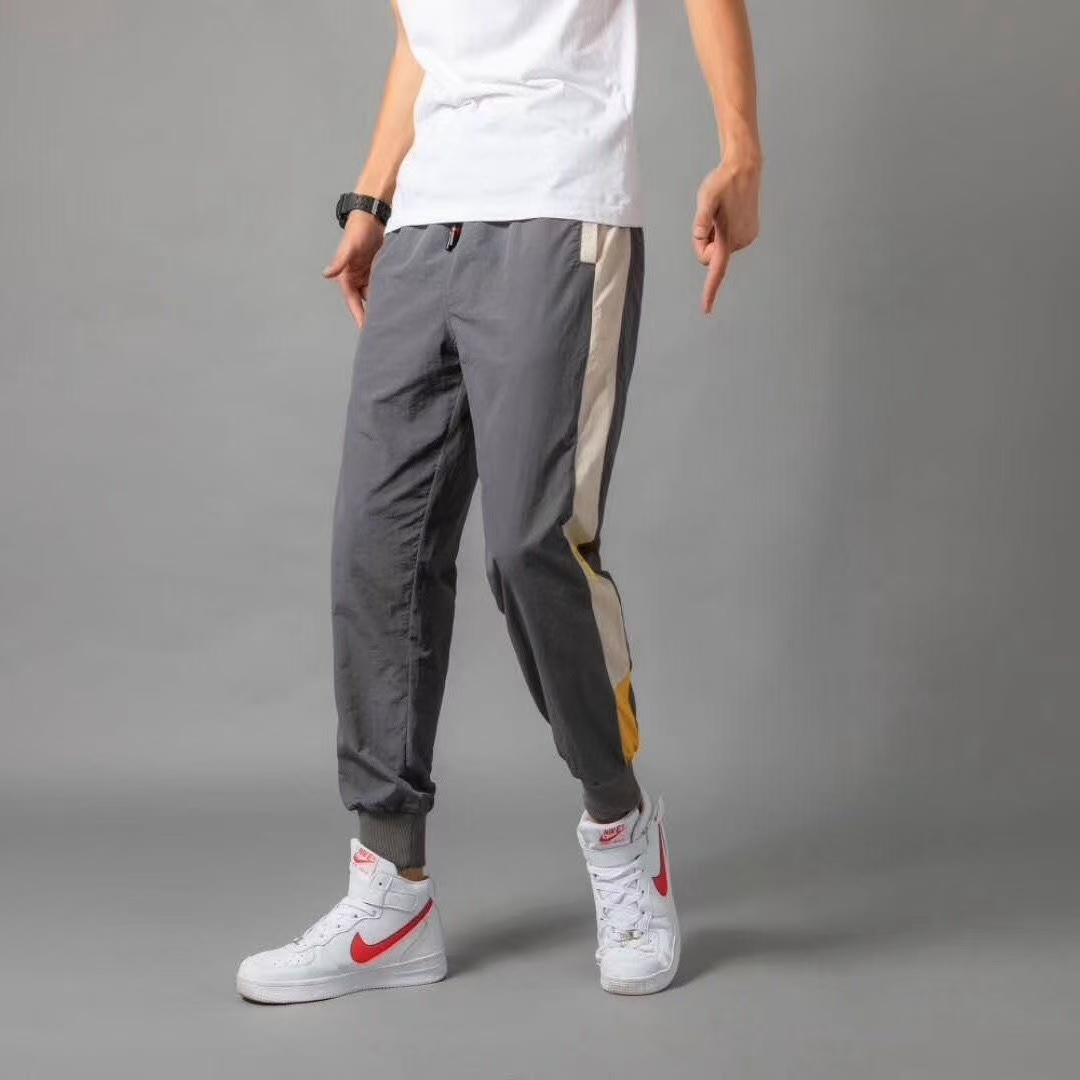 B21男女同款夏季冰丝皱面料运动透气百搭休闲束脚裤0850