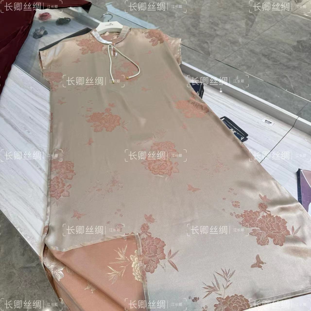 新中式提花连衣裙无袖裙 6017