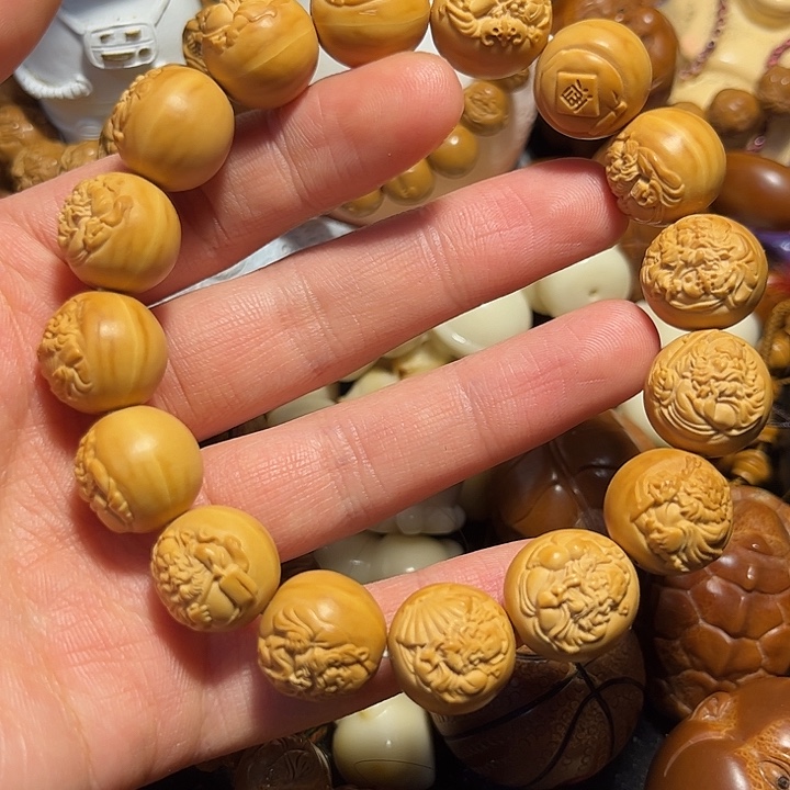 橄榄核手串/手链猴头浮雕钟馗