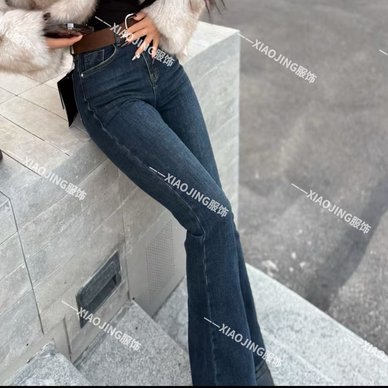 2025冬上新加绒显瘦微喇叭牛仔裤