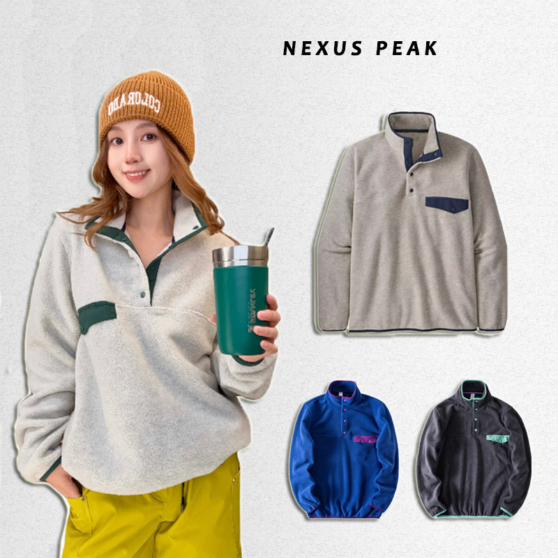 【SNAPT】 360g抓绒户外抗静电恒温摇粒绒拼色秋冬套头衫卫衣