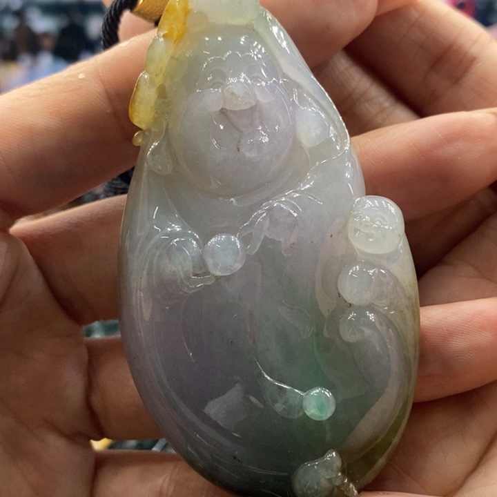 翡翠未镶嵌吊坠(不含链)豆**头9593