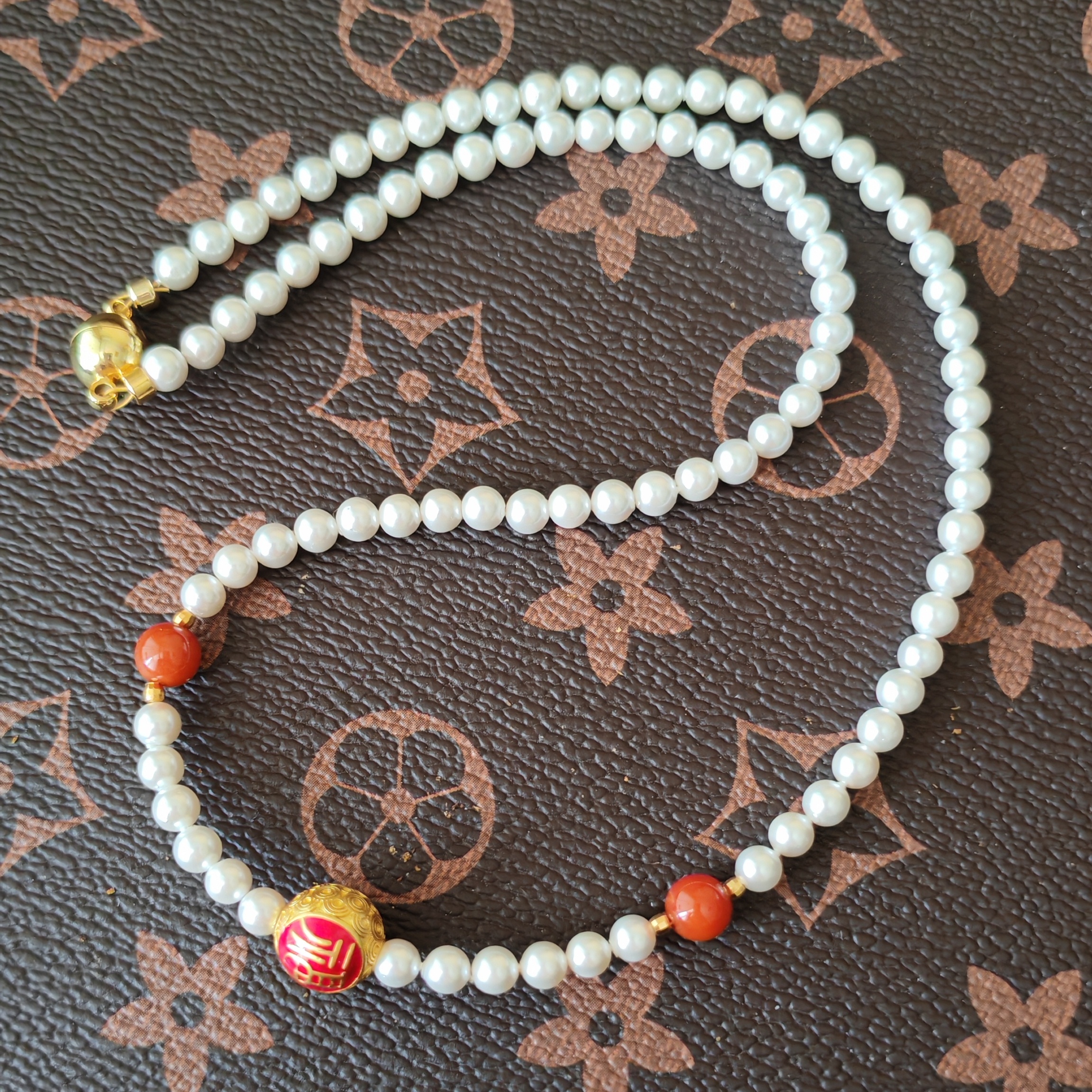 铜合金贝壳项链 经典国风贝珠项链