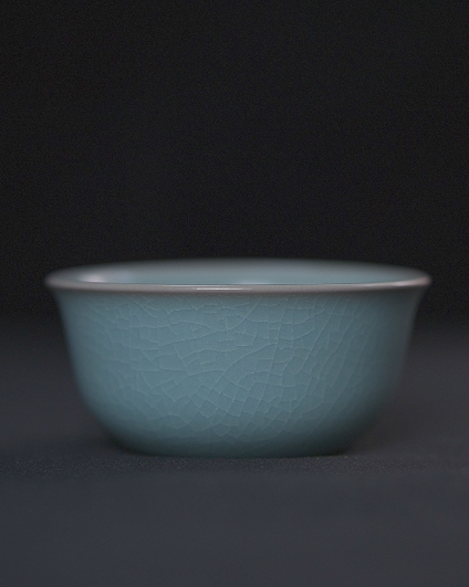 中土窑～汝官窑仿古陶瓷天青釉鸡缸杯（新手福利）原矿纯手作100cc