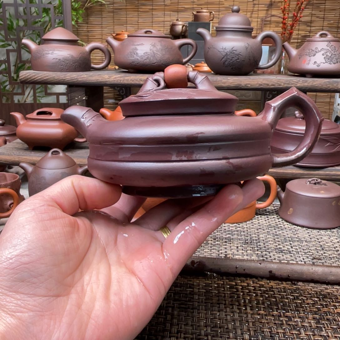 紫砂茶壶宜兴原矿紫砂手工制230